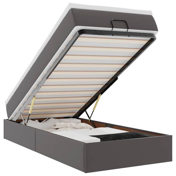 vidaXL Osmanský rám postele s matrací šedá 80x200cm umělá kůže