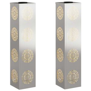 vidaXL Sol&aacute;rn&iacute; LED Cestovn&iacute; Světlo 2 ks Tepl&aacute; b&iacute;l&aacute; 18 x 18 x 80 cm