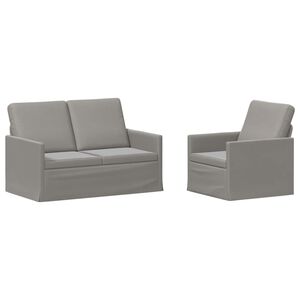 vidaXL Set pohovek 2 pcs Světle &scaron;ed&aacute; Samet