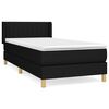 vidaXL Box spring postel s matrac&iacute; čern&aacute; 90x190 cm textil