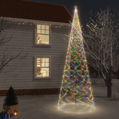 vidaXL Vánoční strom s hrotem 3 000 barevných LED diod 800 cm