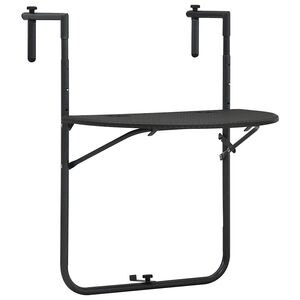 vidaXL Z&aacute;věsn&yacute; stůl na balkon hněd&yacute; 60x64x83,5cm plast ratanov&yacute; vzhled
