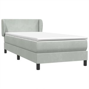 vidaXL Box Spring Postel s matrac&iacute; Světle &scaron;ed&aacute; 90x220 cm Samet