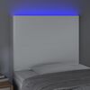 vidaXL Čelo postele s LED bílé 80x5x118/128 cm umělá kůže