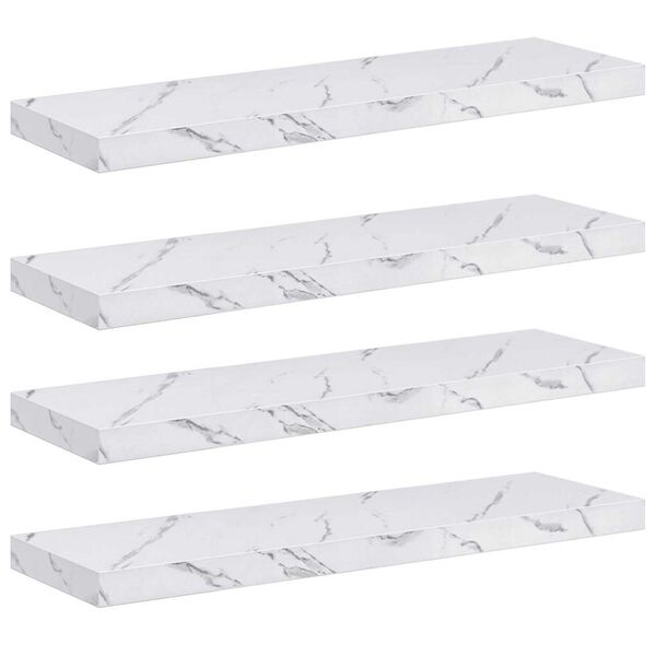 vidaXL N&aacute;stěnn&aacute; polička N&aacute;stěnn&yacute; 4 pcs B&iacute;l&yacute; mramor 80 x 23,5 x 4 cm