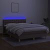 vidaXL Box spring postel s matrac&iacute; a LED taupe 140x190 cm textil