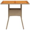 vidaXL Zahradn&iacute; stůl b&eacute;žov&yacute; 80 x 80 x 75 cm polyratan ak&aacute;ciov&eacute; dřevo