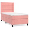 vidaXL Box spring postel s matrac&iacute; růžov&aacute; 90x190 cm samet