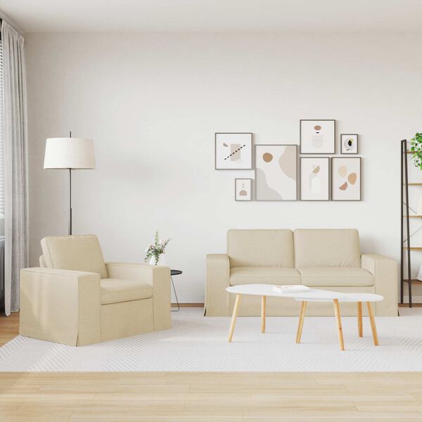 vidaXL Pohovka 2 pcs Kr&eacute;mov&aacute; 182 x 80 x 82 cm textil