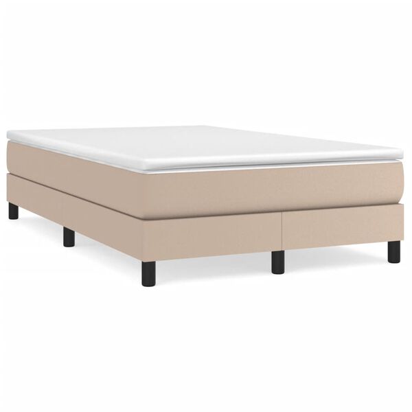 vidaXL Box spring postel s matrac&iacute; cappuccino 120x190 cm uměl&aacute; kůže