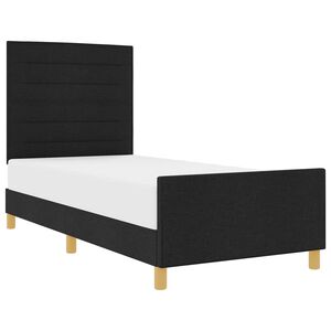 vidaXL R&aacute;m postele s čelo Čern&aacute; 80 x 200 cm textil