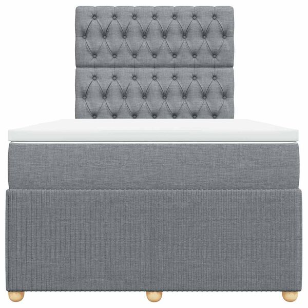 vidaXL Box spring postel s matrac&iacute; světle &scaron;ed&aacute; 120 x 200 cm textil