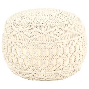 vidaXL Ručně vyroben&yacute; sedac&iacute; puf macram&eacute; 45 x 30 cm bavlna