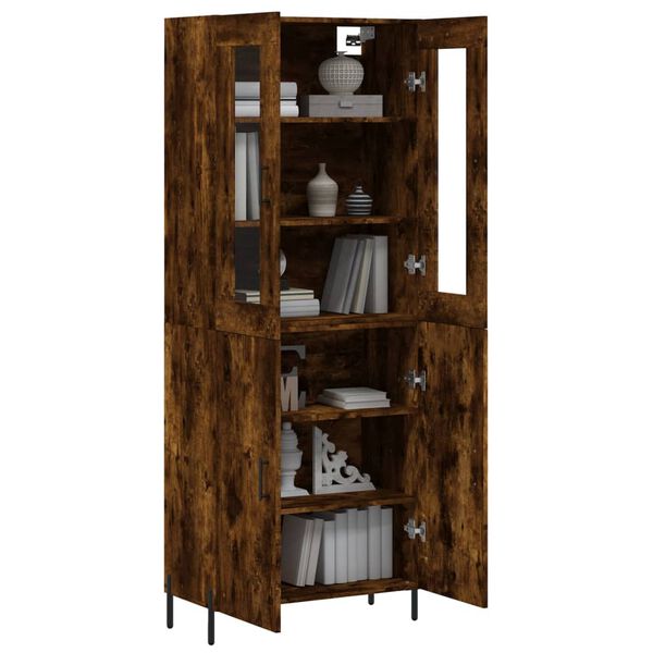 vidaXL Skř&iacute;ň highboard kouřov&yacute; dub 69,5 x 34 x 180 cm kompozitn&iacute; dřevo