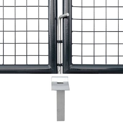 vidaXL Zahradní plotová brána pozinkovaná ocel 289 x 150 cm šedá
