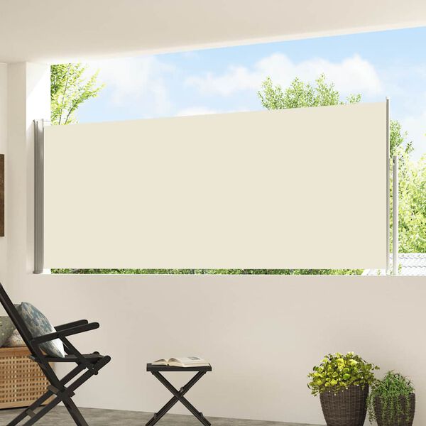 vidaXL Zatahovac&iacute; bočn&iacute; mark&yacute;za/z&aacute;stěna na terasu 120 x 500 cm kr&eacute;mov&aacute;