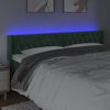 vidaXL Čelo postele s LED tmavě zelen&eacute; 203 x 16 x 78/88 cm samet