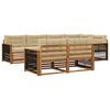 vidaXL Venkovn&iacute; pohovkov&aacute; souprava 7 ks Přirozen&aacute; a B&eacute;žov&aacute;