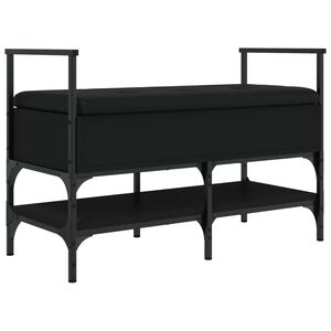 vidaXL Lavice s botn&iacute;kem čern&aacute; 85,5 x 42 x 57,5 cm kompozitn&iacute; dřevo