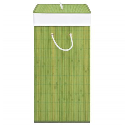 vidaXL Bambusový koš na prádlo se 2 přihrádkami zelený 100 l