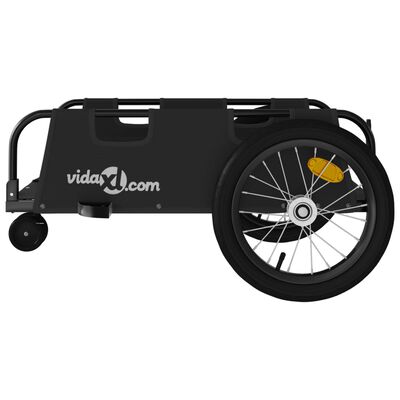 vidaXL Vozík za kolo černý oxfordská tkanina a železo