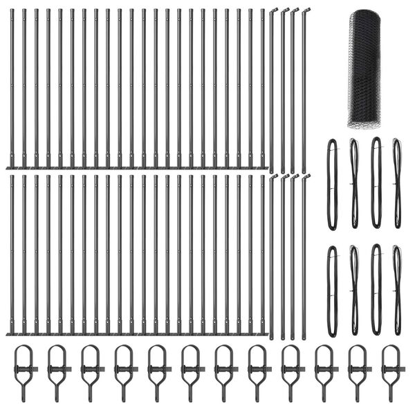 vidaXL Plotov&yacute; sloupek. &Scaron;ed&aacute; 100 x 1 m (25 mm s&iacute;ť) Ocel a PVC