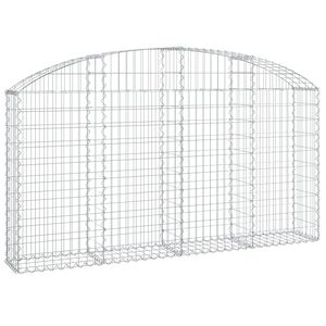 vidaXL Klenut&yacute; gabionov&yacute; ko&scaron; 200 x 30 x 100/120 cm pozinkovan&eacute; železo