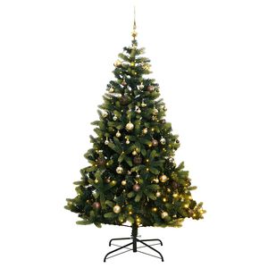 vidaXL Uměl&yacute; skl&aacute;pěc&iacute; v&aacute;nočn&iacute; stromek s 300 LED a koulemi 180 cm