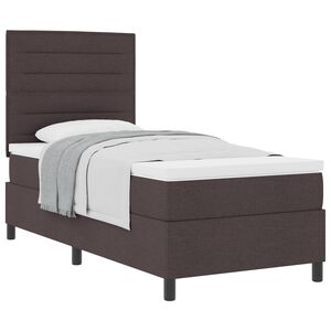 vidaXL Postel s boxspringem s matrac&iacute; Tmavě hněd&aacute; 80 x 200 cm textil