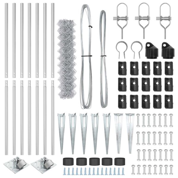 vidaXL Plotov&yacute; sloupek. Stř&iacute;brn&aacute; 10 x 1,4 m (40 x 40 mm s&iacute;ť) Ocel