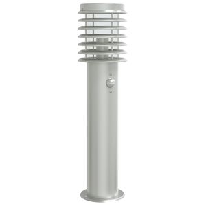 vidaXL Venkovn&iacute; stojac&iacute; lampa s čidlem stř&iacute;brn&aacute; 60 cm nerezov&aacute; ocel