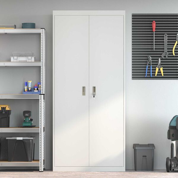 vidaXL &Uacute;ložn&aacute; skř&iacute;ňka 2 pcs B&iacute;l&yacute; 90 x 40 x 200 cm Ocel