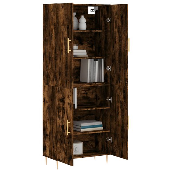 vidaXL Skř&iacute;ň highboard kouřov&yacute; dub 69,5 x 34 x 180 cm kompozitn&iacute; dřevo