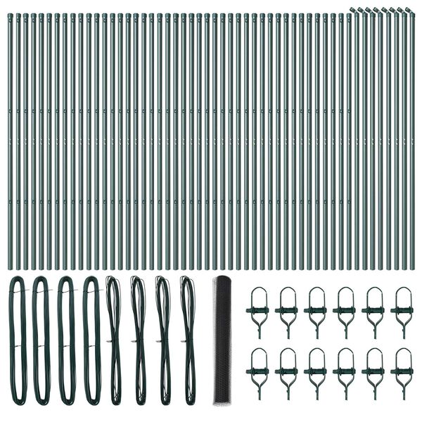 vidaXL Plot s příspěvky Šedá 1.2 x 100 m Ocel potažená PVC
