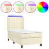 vidaXL Box spring postel s matrac&iacute; a LED kr&eacute;mov&aacute; 90x200 cm uměl&aacute; kůže