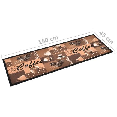 vidaXL Kuchyňský koberec pratelný Coffee hnědý 45 x 150 cm