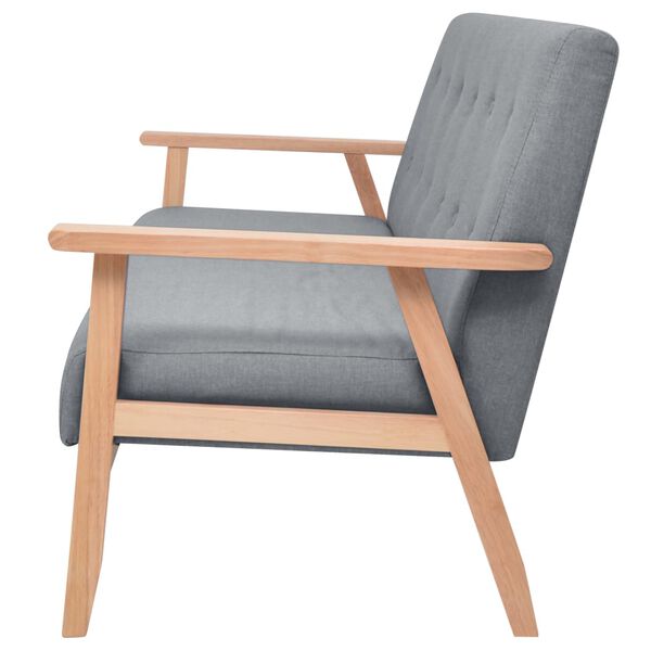 vidaXL Trojmístná sedačka textilní čalounění světle šedá