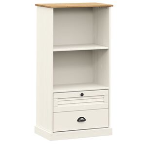 vidaXL Knihovna VIGO b&iacute;l&aacute; 60 x 35 x 114,5 cm masivn&iacute; borov&eacute; dřevo
