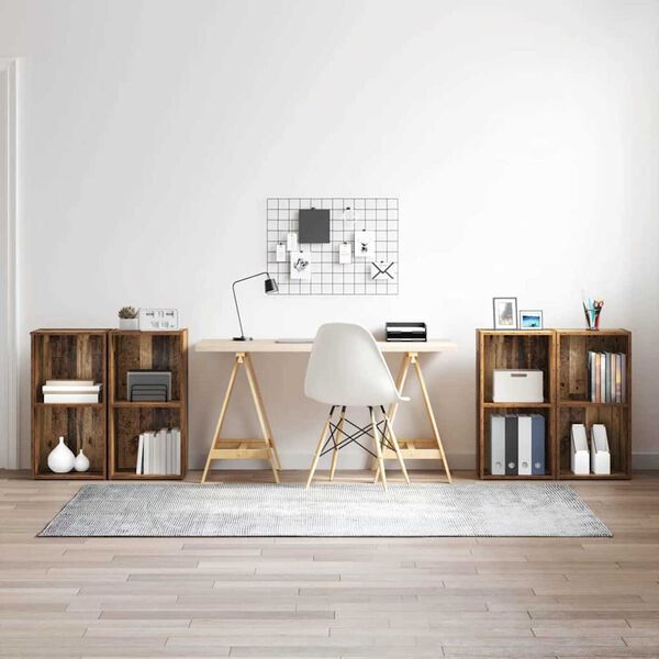 vidaXL Sestava TV skříněk Nástěnný 4 pcs Staré dřevo 37 x 37 x 72 cm