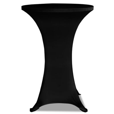 Potahy na koktejlový stůl Ø 80 cm, černé strečové, 2 ks