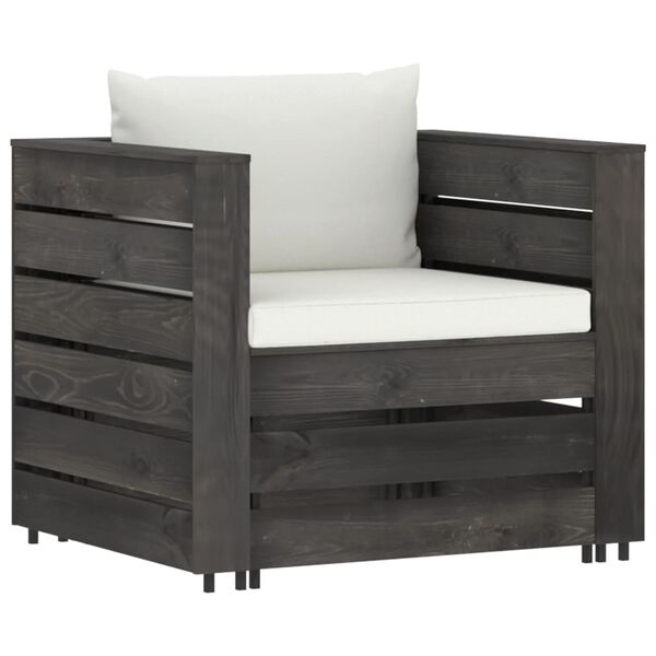 vidaXL 7d&iacute;ln&aacute; zahradn&iacute; souprava s podu&scaron;kami &scaron;edě impregnovan&eacute; dřevo