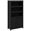vidaXL Skř&iacute;ň highboard čern&aacute; 80 x 35 x 154 cm masivn&iacute; borov&eacute; dřevo