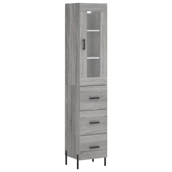vidaXL Skř&iacute;ň highboard &scaron;ed&aacute; sonoma 34,5 x 34 x 180 cm kompozitn&iacute; dřevo