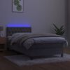 vidaXL Box spring postel s matrac&iacute; a LED světle &scaron;ed&aacute; 90x190 cm samet