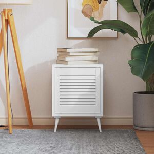 vidaXL N&aacute;bytkov&aacute; dv&iacute;řka lamelov&yacute; design b&iacute;l&aacute; 39,5 x 39,4 cm borovice