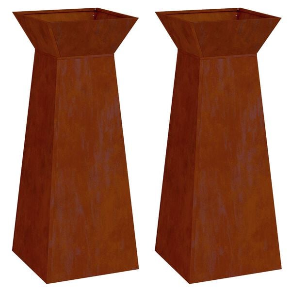 vidaXL Sloupov&yacute; květin&aacute;č 2 pcs Stř&iacute;brn&aacute; 40 x 40 x 100 cm