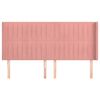 vidaXL Čelo postele typu u&scaron;&aacute;k růžov&eacute; 203x16x118/128 cm samet