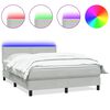 vidaXL Box spring postel s matrac&iacute; a LED světle &scaron;ed&aacute; 140x210 cm samet