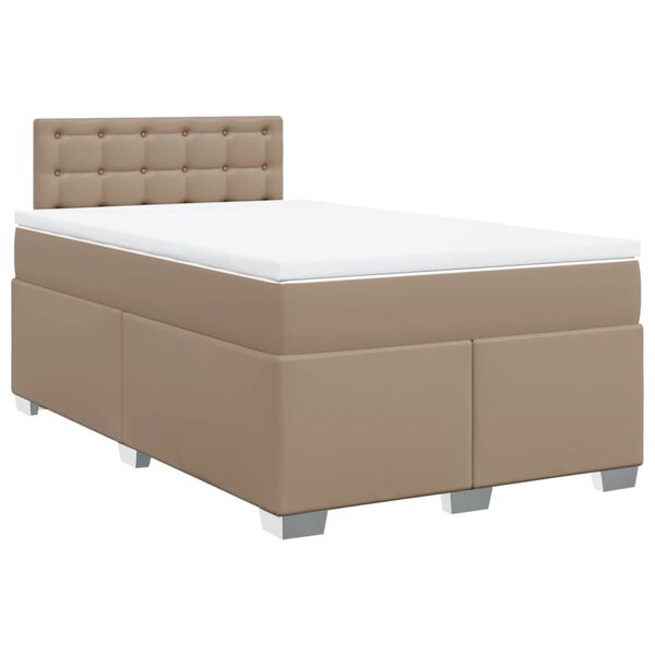 vidaXL Box spring postel s matrac&iacute; cappuccino 120x190 cm uměl&aacute; kůže