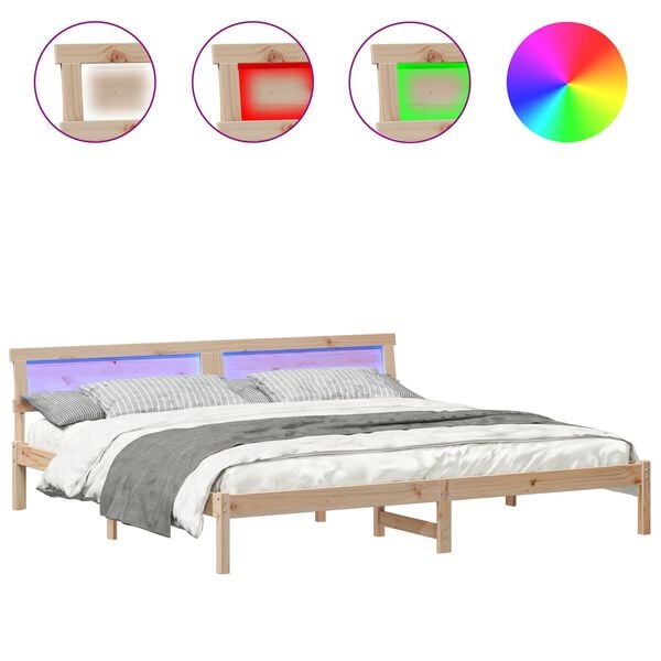 vidaXL R&aacute;m postele s čelo Hněd&aacute; 200 x 200 cm Masivn&iacute; borovicov&eacute; dřevo